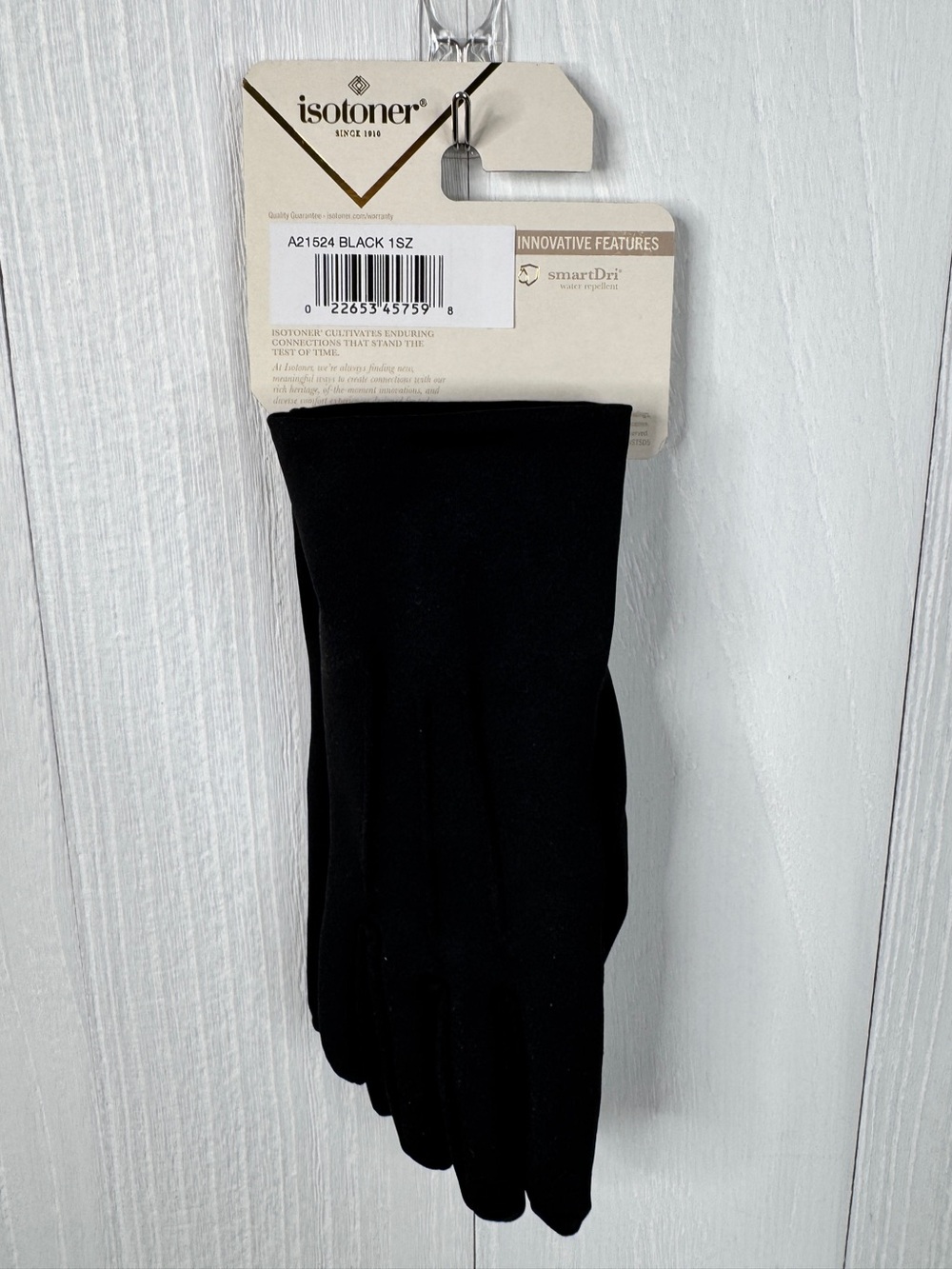 isotoner Black Water-Repellent SmartDri Women's Gloves - Picture 4 of 4